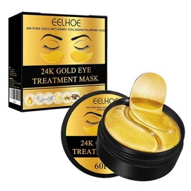 24k Gold Eye Mask, 1 Box/2 Boxes Moisturizing Firming Eye Care Mask, Reduces The Look Of Dark Circles, Eye Care Product for Women & Men Daily Use - Color: Golden, Specification: 1 Box