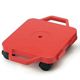 Cosom Scooter Board, 12 Inch Children's Sit & Scoot Board With 2 Inch Non-Marring Nylon Casters & Safety Guards for Physical Education Class, Sliding Boards with Safety Handles, Red