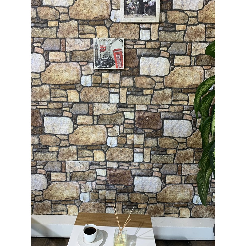 Dundee Deco 3D Wall Panels - Cladding Brown Off-White Stone