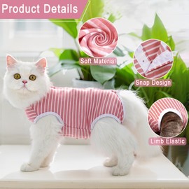 Tiagoboo Cat Recovery Suit for Male and Female Surgical Post Surgery Soft Surgery Recovery Suit Onesie for Cats,E-Collar Alternative Anti-Licking Outfit Pet Surgical Recovery Pajama Suits