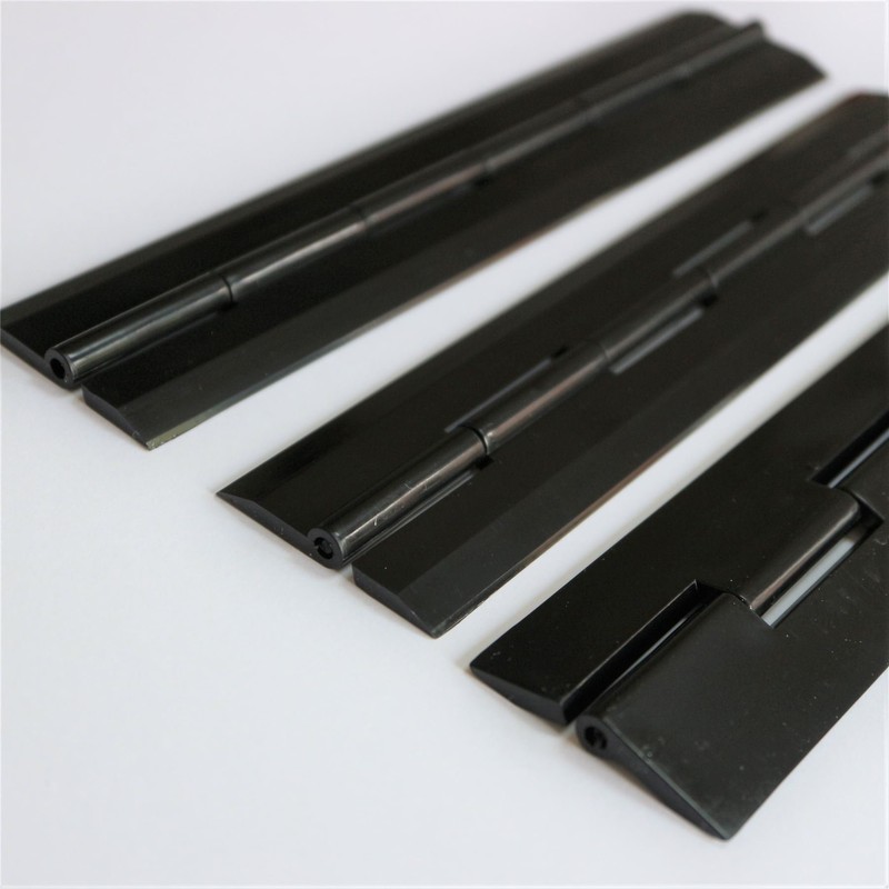 Pack of 3 Black Acrylic Hinges 200mm x 42mm Black