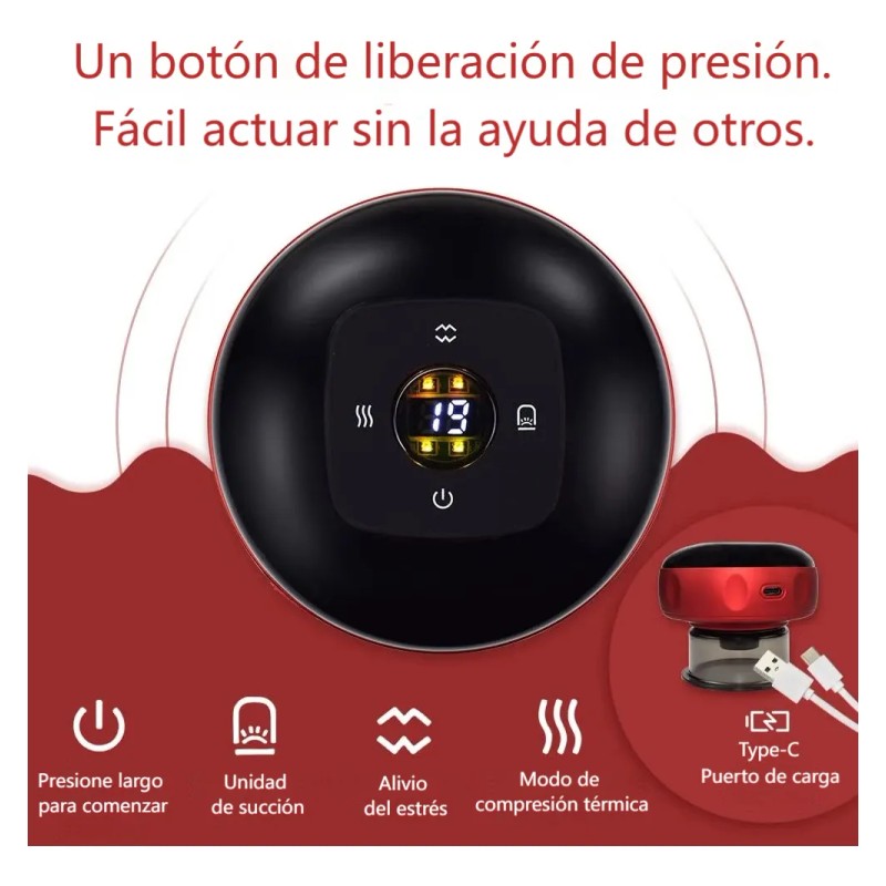 Ventosa Terapéutica Eléctrica De Masajes Inteligente 12 Modo