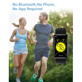 Cloudpoem Fitness Tracker No Bluetooth No APP/Phone Required, Fitness Watch for Men Women Parents Pedometer Watch with Sleep Tracker Steps Counter Alarm Clocks IP68 Waterproof (Black)