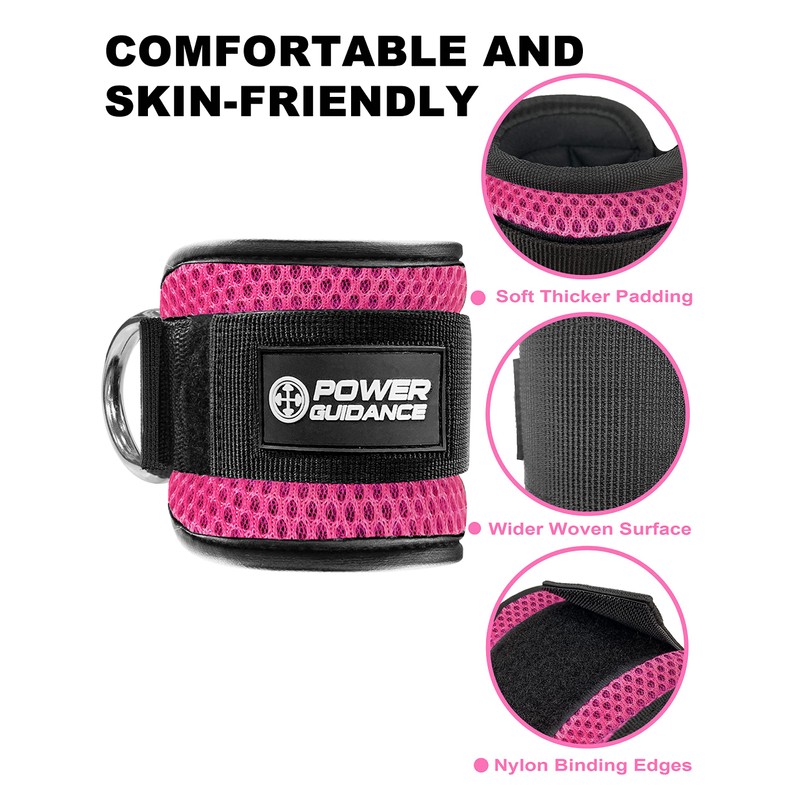 POWER GUIDANCE Ankle Strap for Cable Machine, Adjustable Ankle Straps