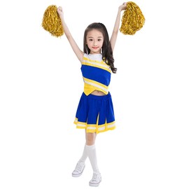 Little Girls' 2 Piece High School Cheerleading Uniform Costume Complete Outfit Cosplay Fancy Dress 140