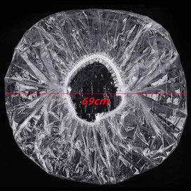 100 Pieces Extra Large Shower Cap for Women Disposable, XXL Bath Caps Elastic Hair Caps for Processing, Conditioning, Showering Voluminous Hair, Protects Long Hair Styles - Max Tension 69cm