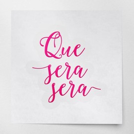 Transparent Decal Stickers of Que Handwritiing (Pink) Premium Waterproof Vinyl Decal Stickers for Laptop Phone Accessory Helmet Car Window Mug Tuber Cup Door Wall Decoration USCstic014542PI03.24.22