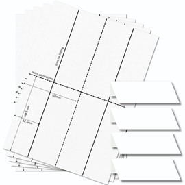 OfficeGear Tent Cards 4-up (55 Sheets - 220 Cards) 52 x 148mm - Perforated Printable Folding Table Name Place Cards 170 GSM for Conferences, Exhibitions, Weddings - incl downloadable Design Template