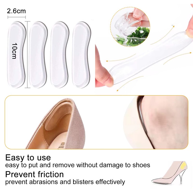 12 Pcs High Heel Pads Heel Cushion Inserts Gel Heel