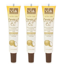 Via Natural Ultra Care Coconut Oil [Concentrated Natural Oil] 1.5 Oz,Pack of 3