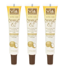 Via Natural Ultra Care Coconut Oil [Concentrated Natural Oil] 1.5 Oz,Pack of 3