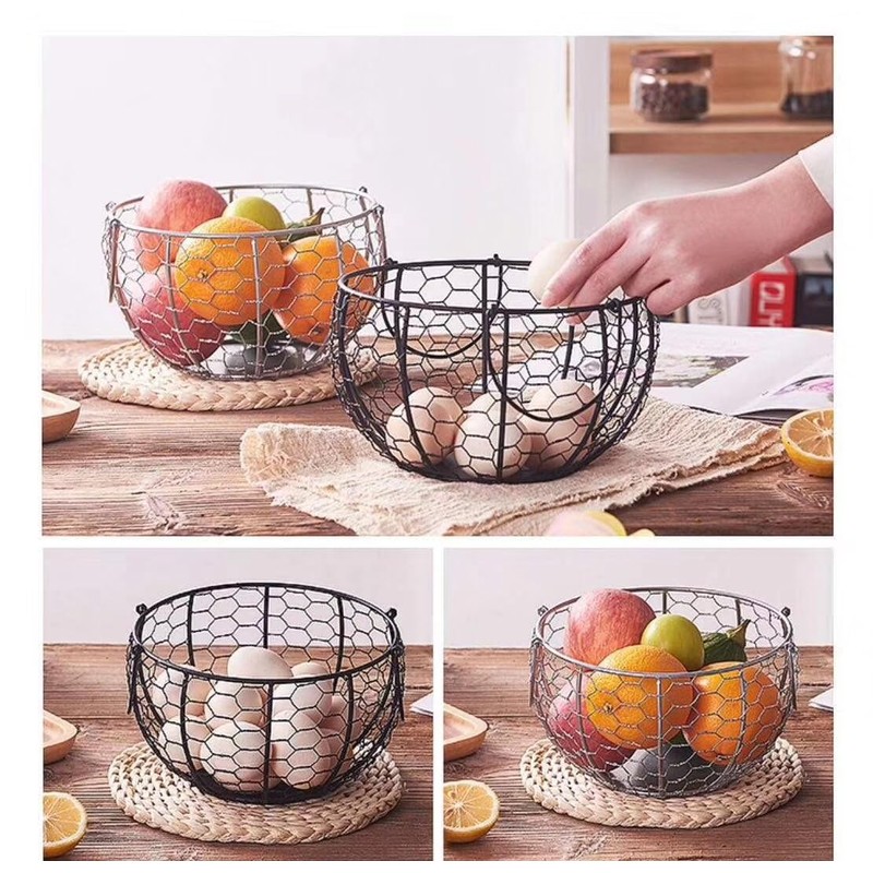 Roundsky Iron Egg Shelf Basket Fruit Basket Creative Collection Ceramic