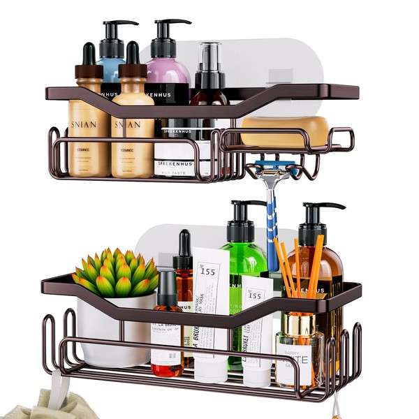 HapiRm Adhesive Shower Caddy Shower Organizer Shelf Build in Shampoo
