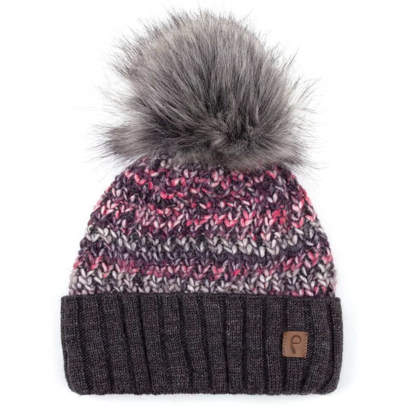 Faera Winter Warm Lined Faux Fur Bobble Hat, Fleece Lining,