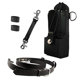 Boston Leather Firefighter's Bundle - Anti-Sway Strap, Reflective Belt, Radio Holder for Motorola HT750/HT1250, 2 Cord Keepers