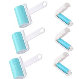 Voarge Fusselrolle Wiederverwendbarer, 6er Set Wiederverwendbare Fussel und Tierhaarrolle in 2 GrÃ¶Ãen (Abwaschbare Fusselrolle), Staub Fussel entfernen Rollen ZubehÃ¶r