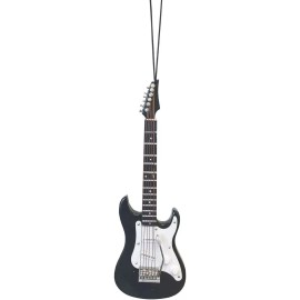 Broadway Gifts Electric Guitar Black Christmas Ornament Realistic Miniature Musical Decoration