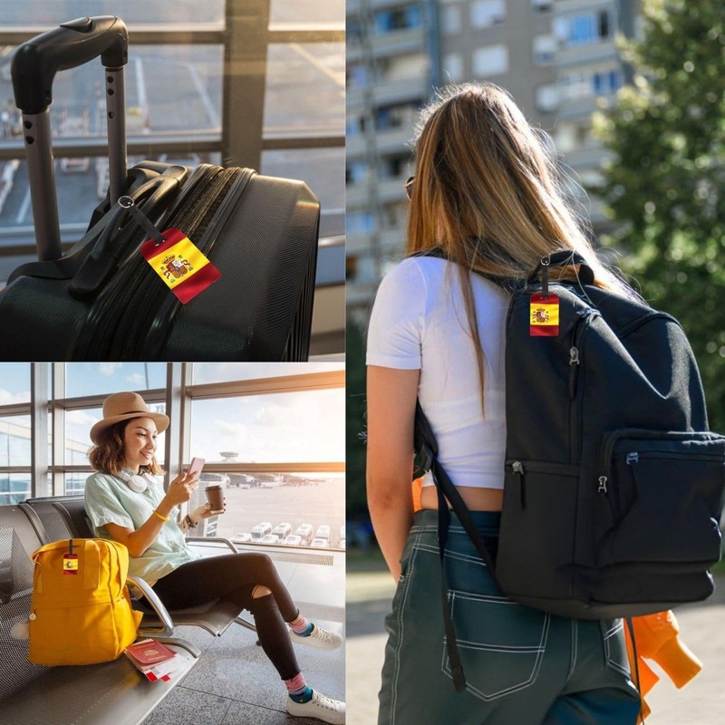 [Pack 2] tag8 Spain Flag Smart Bag tag |Trendy Luggage