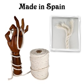 Macrame Cord Cotton 6 mm x 45 m for Macrame Crafts, Toys, Restoration, Crafts, Packaging, Gardening, Natural