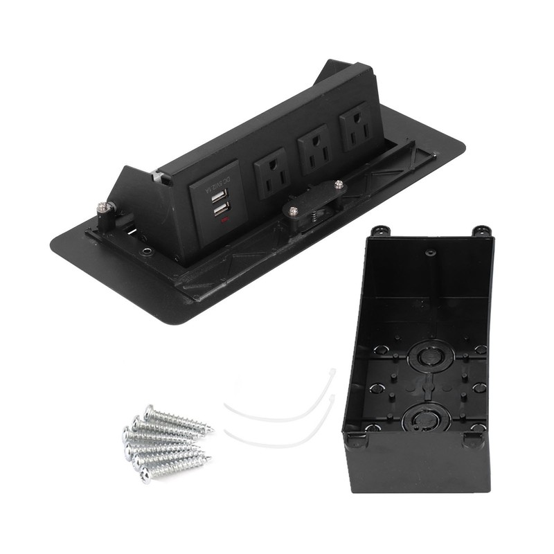 Power Socket Slow Opening Waterproof Modern Recessed Power Strip Desk