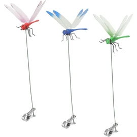 3 Pack Dragonfly Clip,3D Dragonfly Garden Stakes Decor,Dragonfly Humming Bird Stakes,Deer and Horse Fly Deterrent,Garden Bird and Fly Scare Devices for Indoor Outdoor (3pcs)