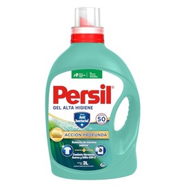 Persil - Detergente Gel Alta Higiene 3L Accin Profunda Plus con Efecto Anti-Bacterial (42 cargas), Remueve Manchas, Limpieza con Frescura Duradera,...