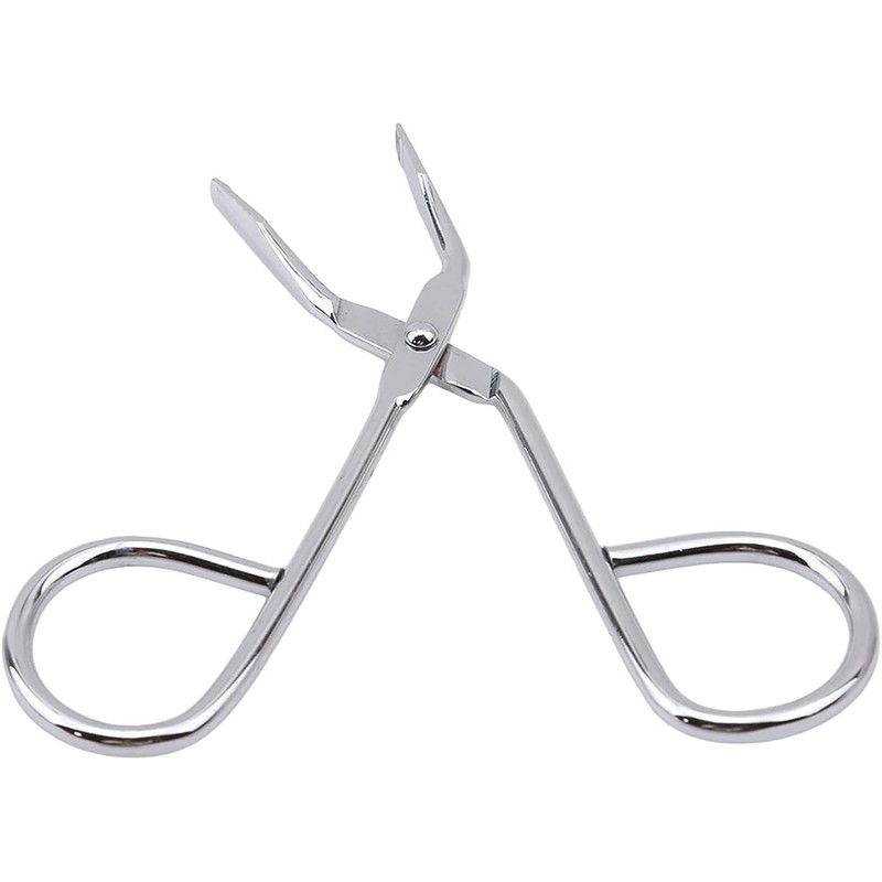 Silver Stainless Steel Eyebrow Scissors,Elbow Pliers Clip Scissors,Flat Tip Tweezers