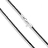 Miabella Genuine 3mm Black Braided Italian Leather Cord Chain Necklace