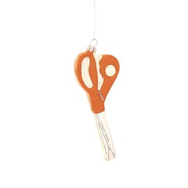 The Bridge Collection Glass Orange Crafting Scissors Christmas Ornament - Craft and Sewing Scissors Christmas Ornament for Seamstress or Crafter