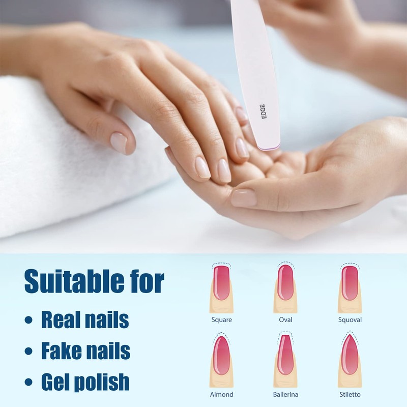 Nail File Buffer, MORGLES Professional 12PCS Emory File Nail File