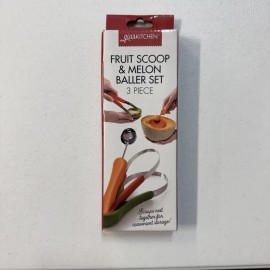 Gia's Kitchen Fruit Scoop & Melon Baller Set -- 3-Piece Set - New In Box