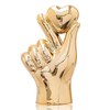 Runziti Gold Heart Hand Sculpture, Modern Ceramic Love Finger Statue