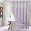 MitoVilla Purple Waffle Shower Curtain with Snap-in Liner, Modern Waffle