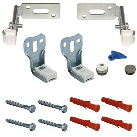 Jabema 2 x Radiator Mounting with Side Tabs and 1 x 1/2 Inch Plug Set, Wall Console Radiator Console, Radiator Bracket Mounting Bracket