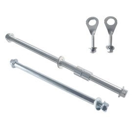 FUWTLP 330mm Mini Bike Rear Axle + 225mm Front Wheel Axle With Chain Adjuster For Coleman CT200U BT200X CT200U-EX 196CC 200CC 6.5HP Engine Mini Bike Parts
