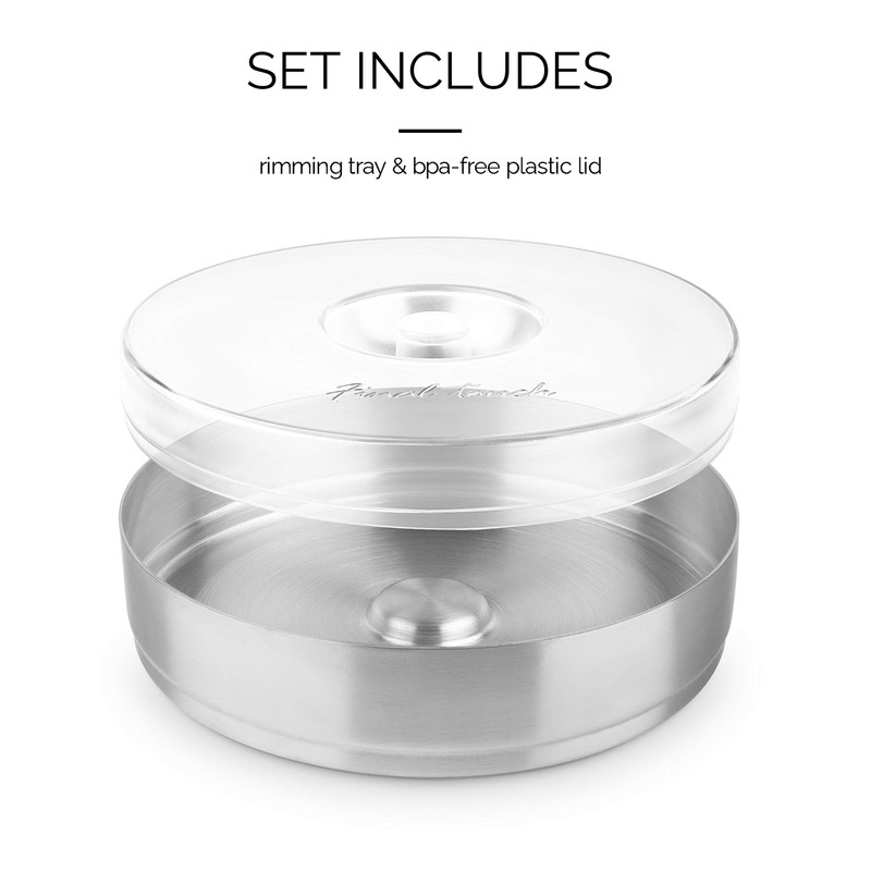 Final Touch 1 Tier Cocktail Rimmer with Lid - Essential