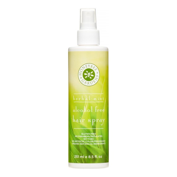 Honeybee Gardens Herbal Mint Alcohol Free Hair Spray, 8.5 fl. oz | Nourishing & Hydrating | Natural Looking Hold | Vegan | Cruelty Free