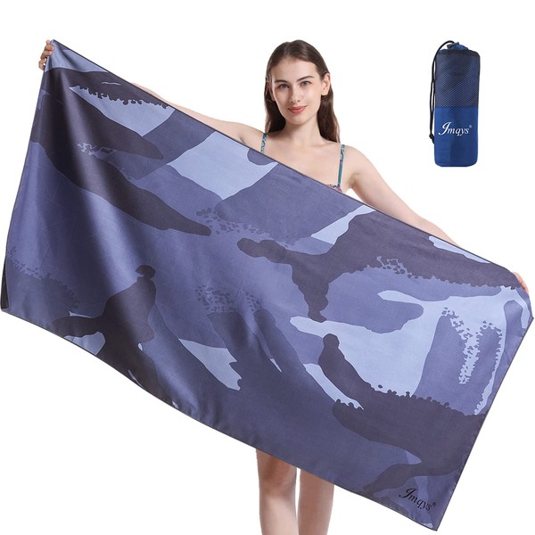 JMQYS Microfibre Towels Beach Towel Bath Towel XXL 160 x 80 cm, Sand-Free, Lightweight Quick-Drying Microfibre Towel Beach Towel for Women Men Girls, Perfect for Beach Travel Sports Sauna Yoga