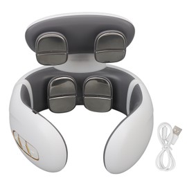 USB Intelligent Neck Massager 6 Modes Kneading Hot Compress TENS Pulse Heating Neck Massager for Shoulder