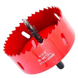 Hole Saw, Bimetal Drill Bit, LAIWEI Hole Cutter, Used for Drilling Wood, Thin Metal Plates, Aluminum Profiles, PVC and Other Materials, Electric Drill Tools (90mm)