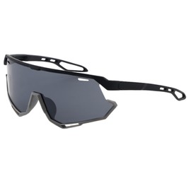 Cozenta Sports Sunglasses for Kids, Juniors, Polarized, UV Protection, Mountain Climbing, Tennis, Baseball (Black & Gray)