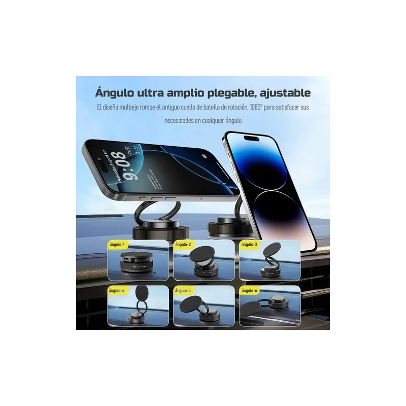 Soporte Para Celular Magnético Con Ventosa, Gira 360 Grados