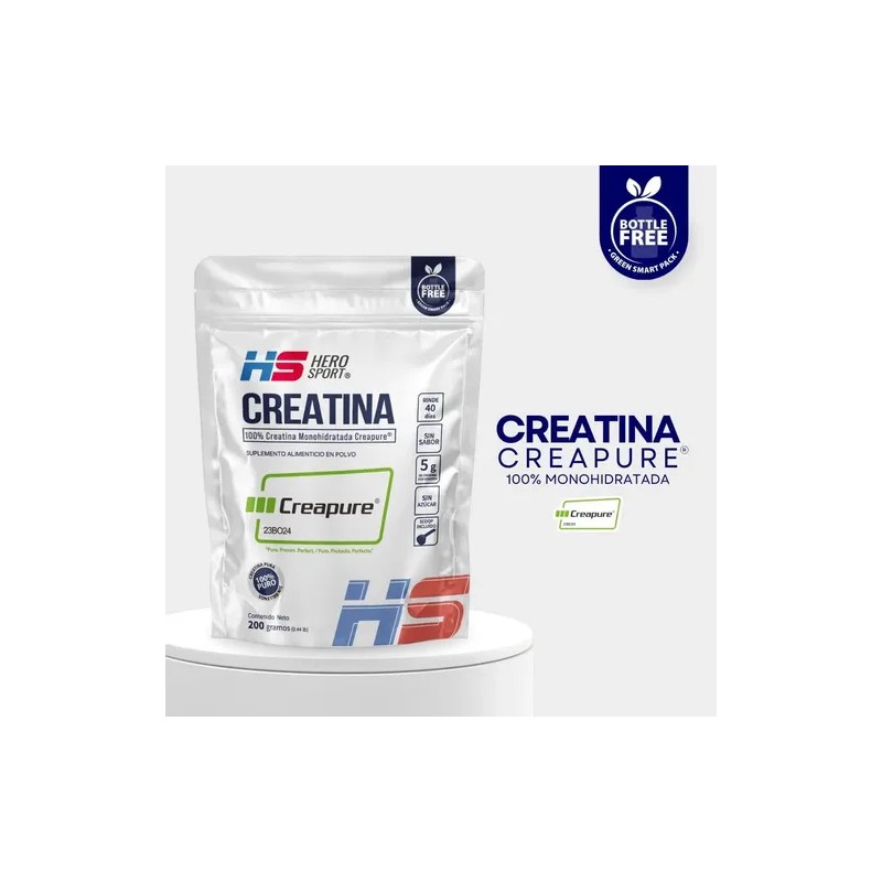 Creatina Creapure 200gr Hero Sport 40 Servicios