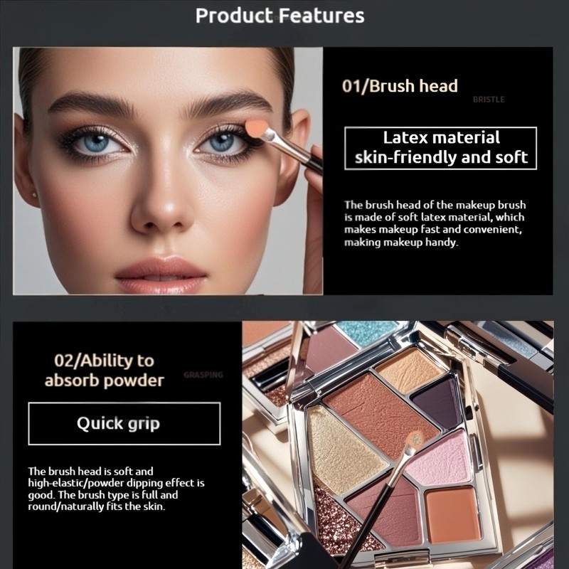 15 Pcs Long eyeshadow applicators Sponge eye shadow brush Set