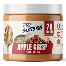 Fit Butters Apple Crisp Peanut Butter - Added Protein and Coconut Oil, Low Carb, Low Sugar, Complete Protein Dessert Flavored Nut Butter