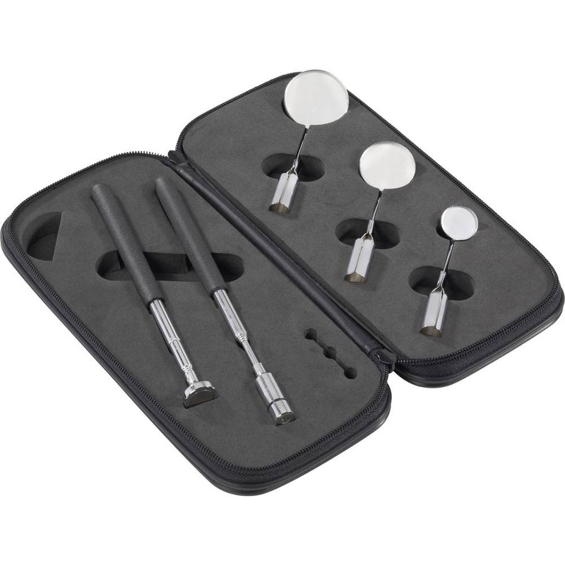 TOOLCRAFT 5TLG. KONTROLLSPIEGEL MIT BELEUCHTUNG