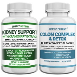 Colon Cleanse, Colon Health, Detox, Kidney Support Kidney Support+Colon Cleanse Bundle | Energy, Kidney Function, Detox & Digestion
