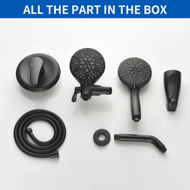 Tub and Shower Faucet Set Complete Dual Shower Head and