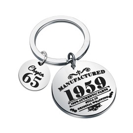 Lywjyb Birdgot 65th Keychain Gift Funny Birthday Gift for Mon Dad Grandpa Grandma Gift Well Aged gift (Chapter 1959 Key CA)