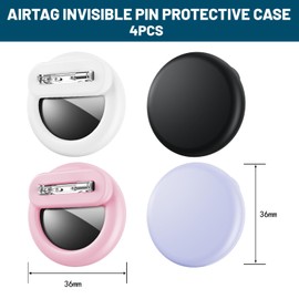 NATOSU 4er-Pack versteckte AirTags-Hüllen für Kinder, AirTag-Tracker für Kinder, versteckter AirTag-Halter für Kinder mit unsichtbarem Pin, Anti-Verlust, für Kinder, Senioren, Gepäck